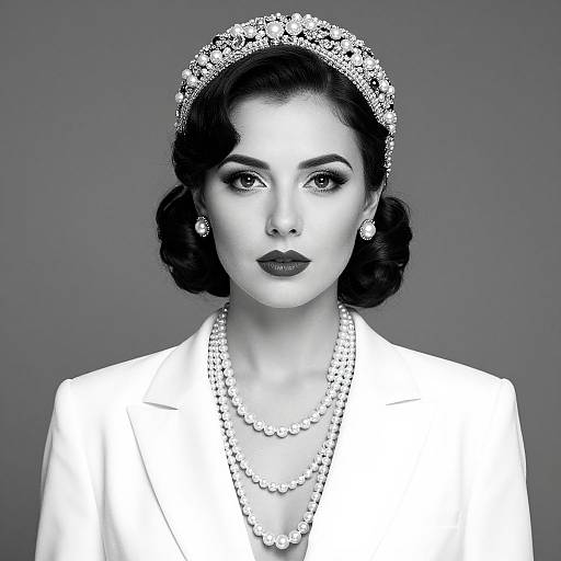 Vintage Elegance: Black and White Portrait
