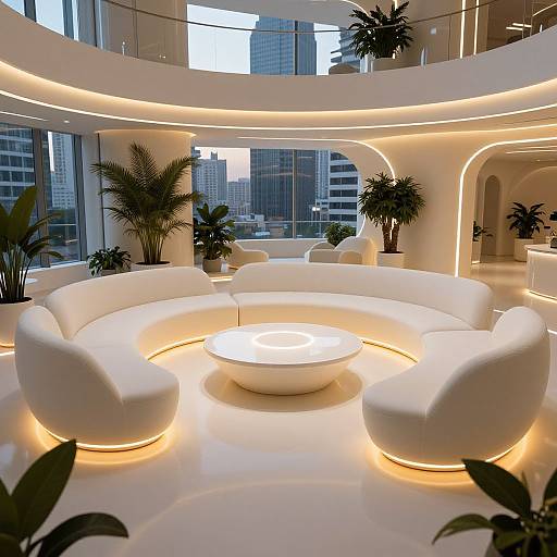 Futuristic U-Shaped Lounge Design
