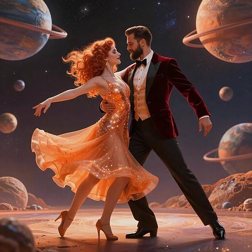 Surreal Cosmic Dance of Elegance