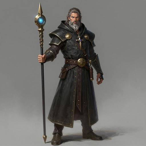 Fantasy Wizard Character with Staff