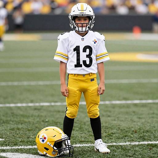 Young Steelers Fan in Full Uniform