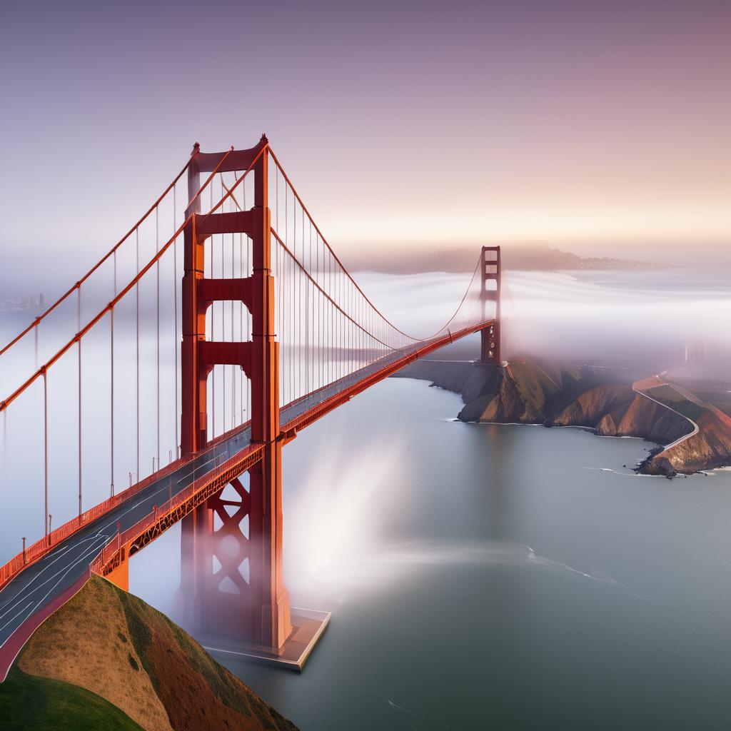 Futuristic Golden Gate Bridge in UHD