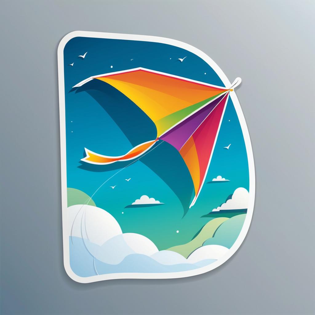 Colorful Kite with Letter Sticker Design