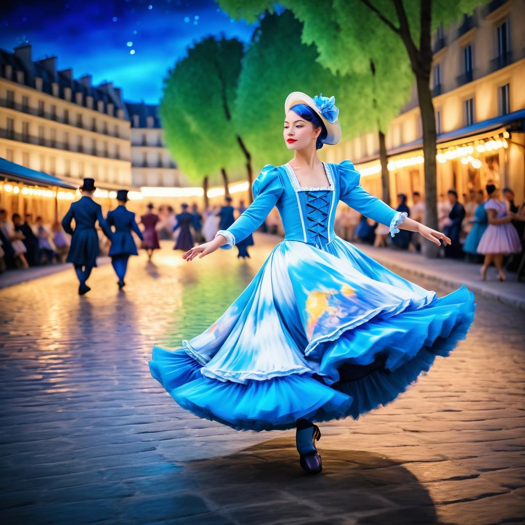 Kawaii Street Performer in 1930s Paris