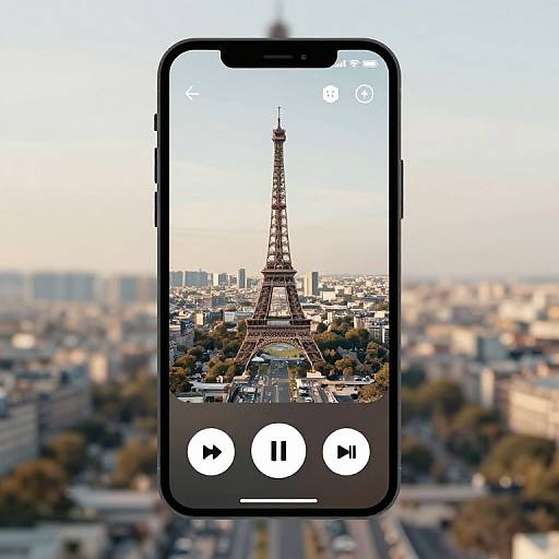 Futuristic Minimalistic Paris Sky UI