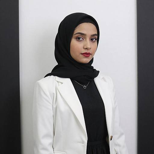 Portrait of Woman in Black Hijab