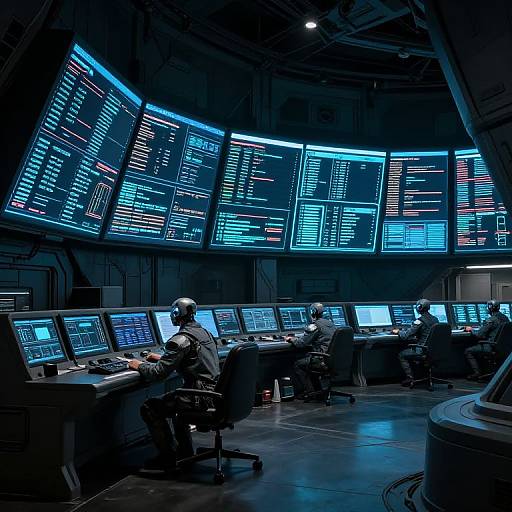 Futuristic Cyberpunk Bunker Command Center