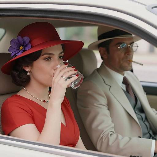 Vintage Car Ride Fashion Snapshot