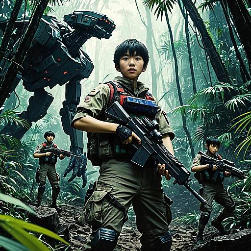 Elite Planetary Defense Squad in Alien Jungle