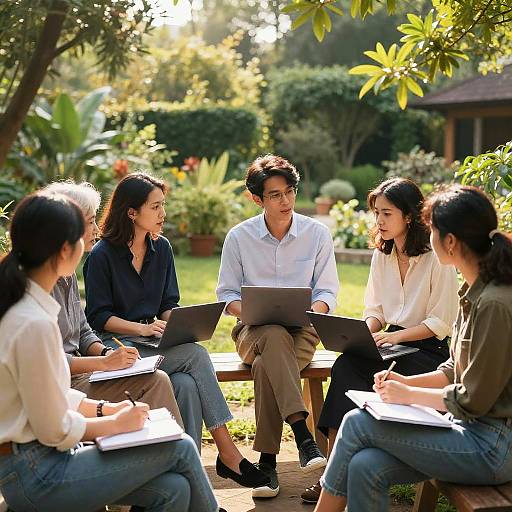Casual Outdoor Team Meeting