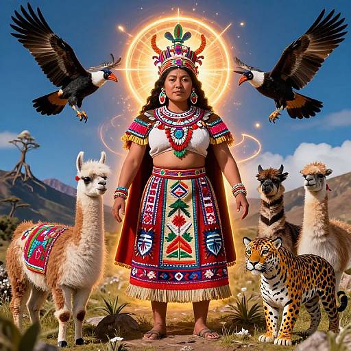 Pachamama Spirit with Andean Symbols