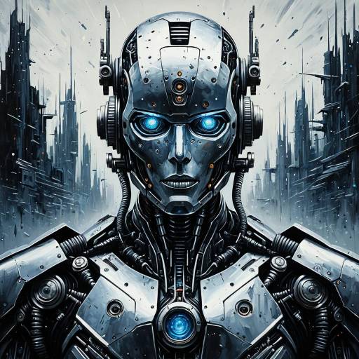 Futuristic Cyborg with Glowing Eyes