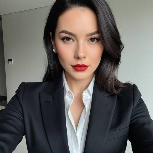 Elegant Businesswoman in Black Blazer