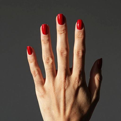 Studio-Lit Photorealistic Hand with Red Nails