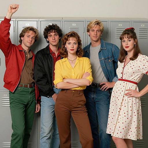 Casual 1980s Group by Lockers