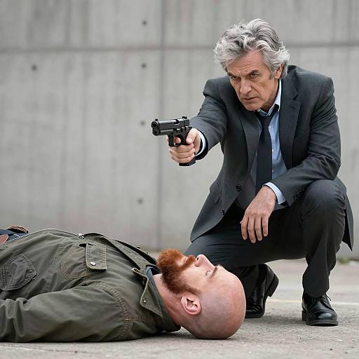 Dramatic Showdown: Intense Confrontation Scene