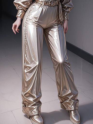 Champagne Sequined Evening Glamour Jumpsuit