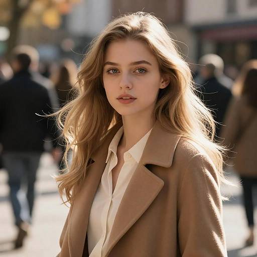 Autumn Sunlit Portrait on Urban Street