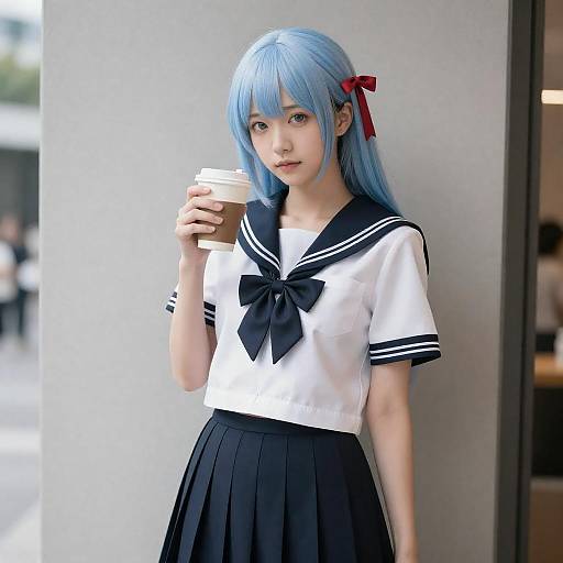 Ultra Realistic Kamisato Ayaka School Portrait