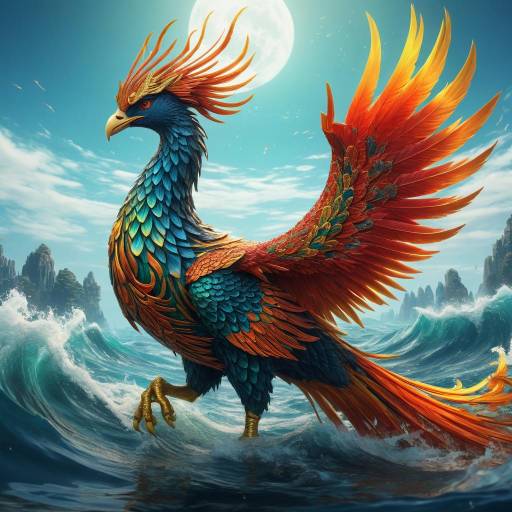 Vibrant Phoenix Over Aboria Sea Vibrant Phoenix Over Aboria Sea