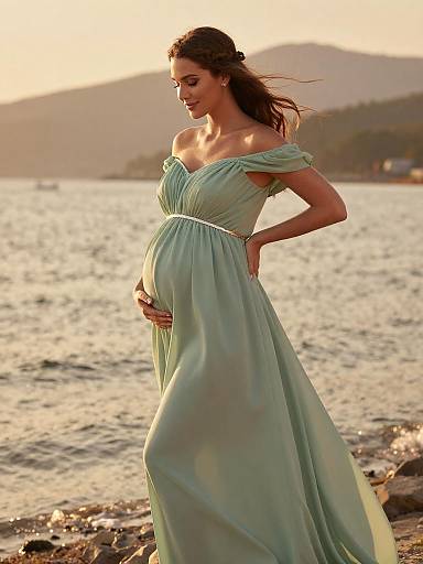 Radiant Maternity Gown at Golden Hour