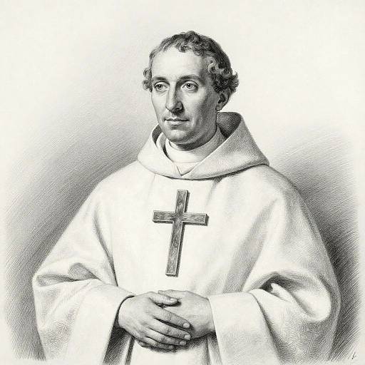 Elegant Pencil Portrait of Devoted Priest
