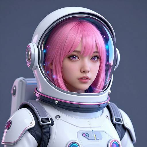 Futuristic Female Astronaut Portrait