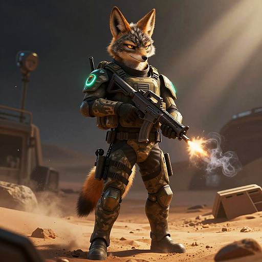 Desert Jackal Commando with SMG