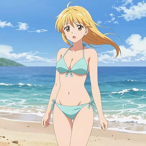 Rias Gremory Bikini Tropical Beach