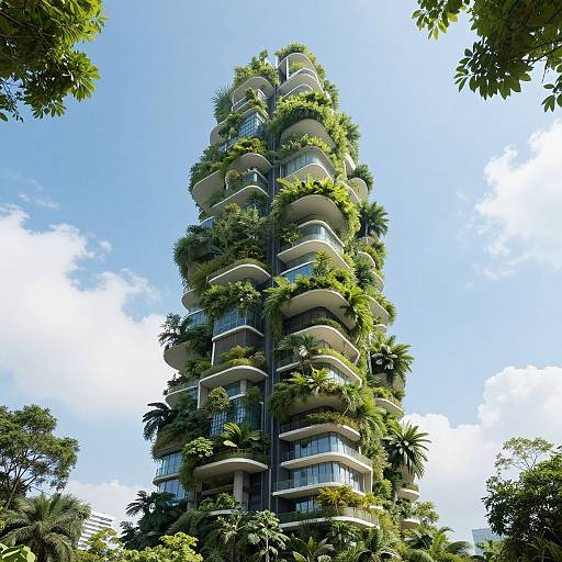 Ethereal Verdant Skyscraper Ascending