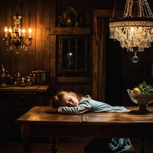 Serene Girl Napping in Rustic Setting Serene Girl Napping in Rustic Setting