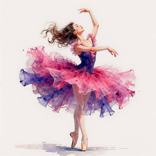Dynamic Ballerina in Ruffled Tutu Dance