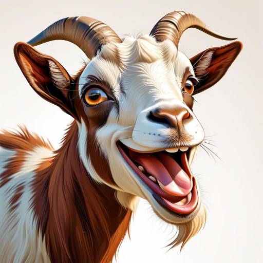 Joyful Cartoon Nubian Goat Illustration