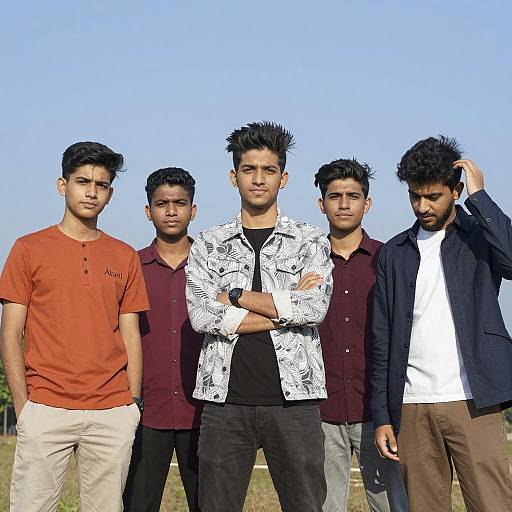 Sunny Day Gathering of Young Men