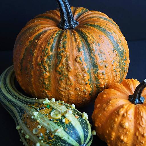 Colorful Close-Up Decorative Pumpkins
