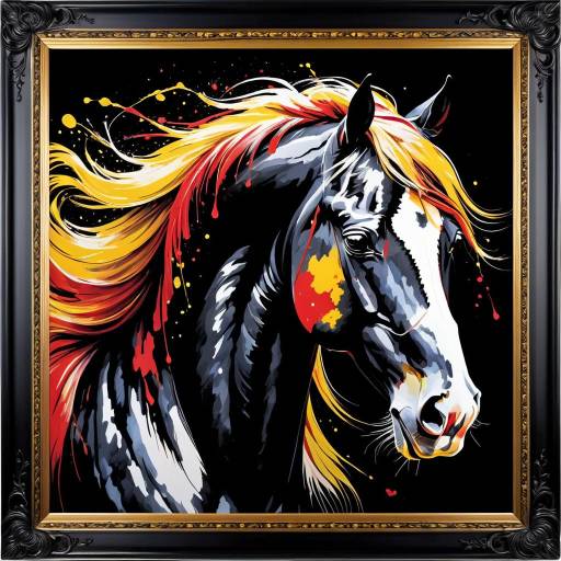 Dynamic Horse Portrait in Bold Colors Dynamic Horse Portrait in Bold Colors