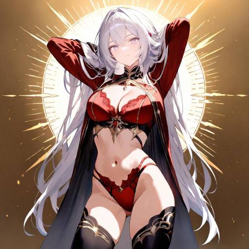 Fierce Cowgirl in Silver and Red