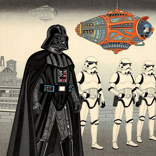 Ukiyo-e Darth Vader Boarding Scene