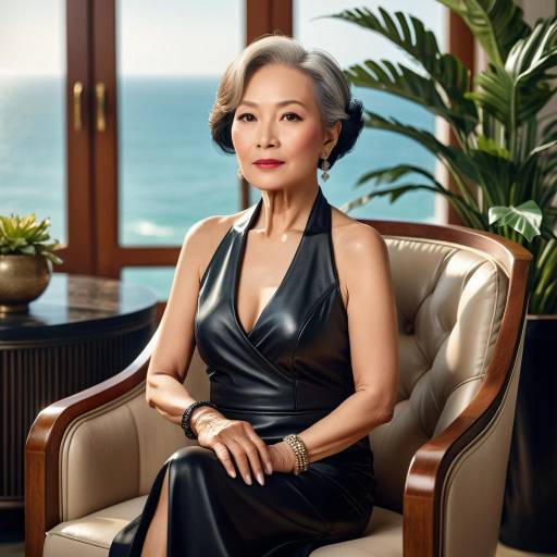 Glamorous Portrait of Chic Elderly Woman