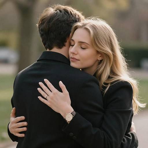 Sunlit Tender Embrace in Greenery