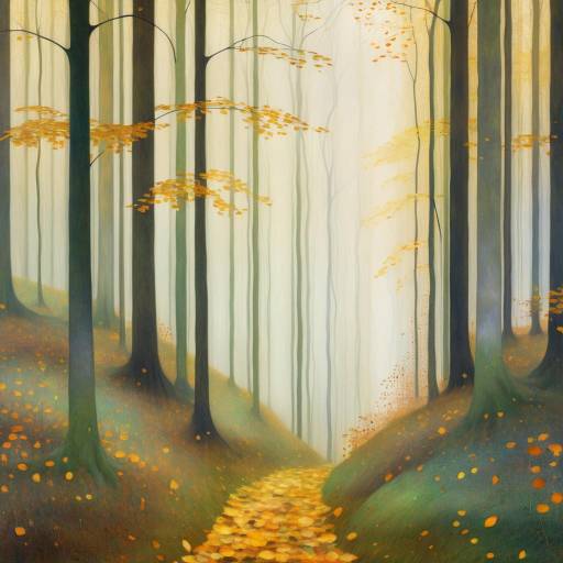 Misty Autumn Forest Illustration