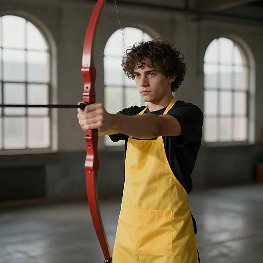 Curly-Haired Archer in Industrial Light