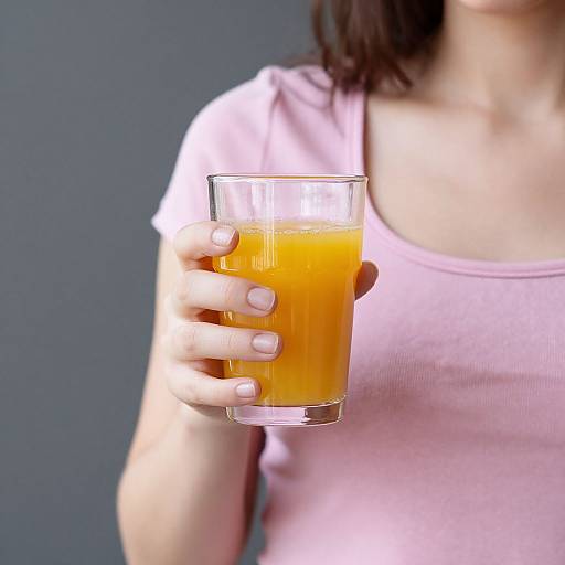 Woman Holding Glass of Orange Juice