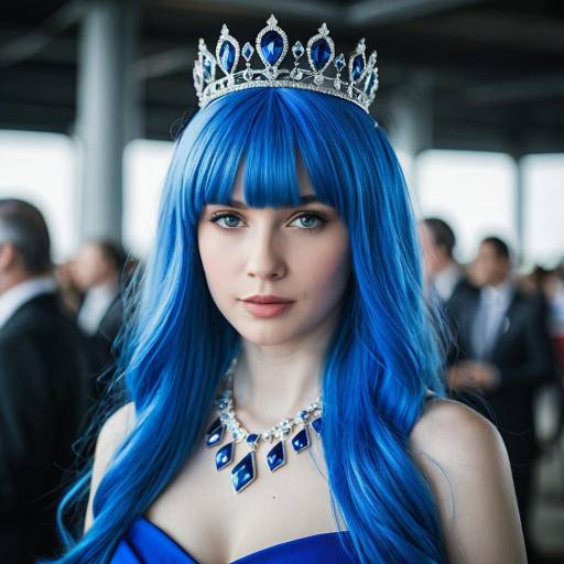 Enchanting Blue Wig Cosplay Portrait