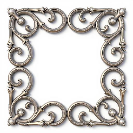 Decorative Metallic Scrollwork Frame
