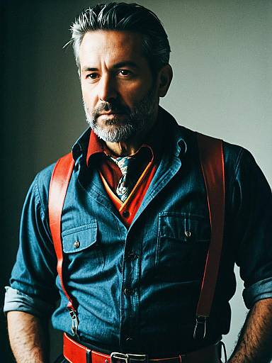 Stylish Man in Themed Outfit Portrait