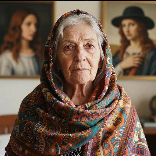 Elderly Woman Portrait in Neo-Pop Style