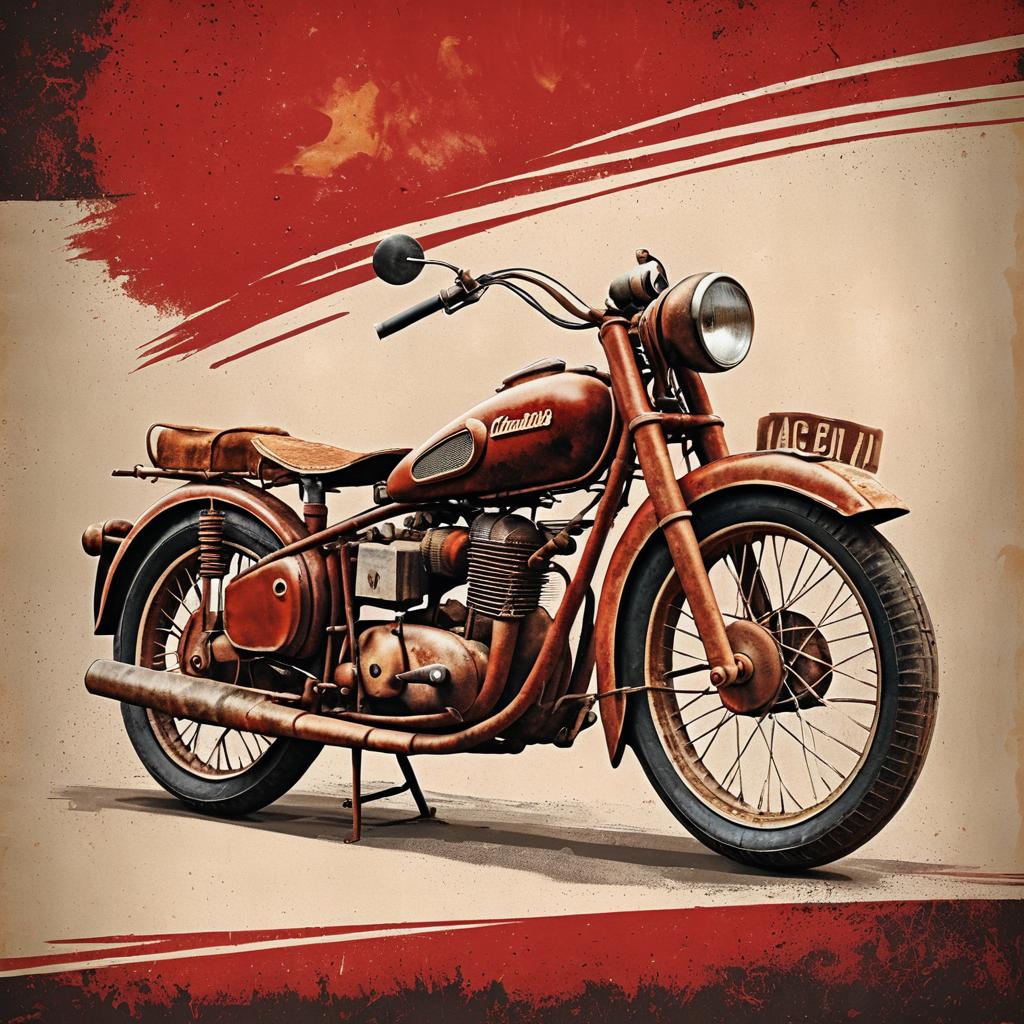 Rustic Vintage Motorcycle Poster Design