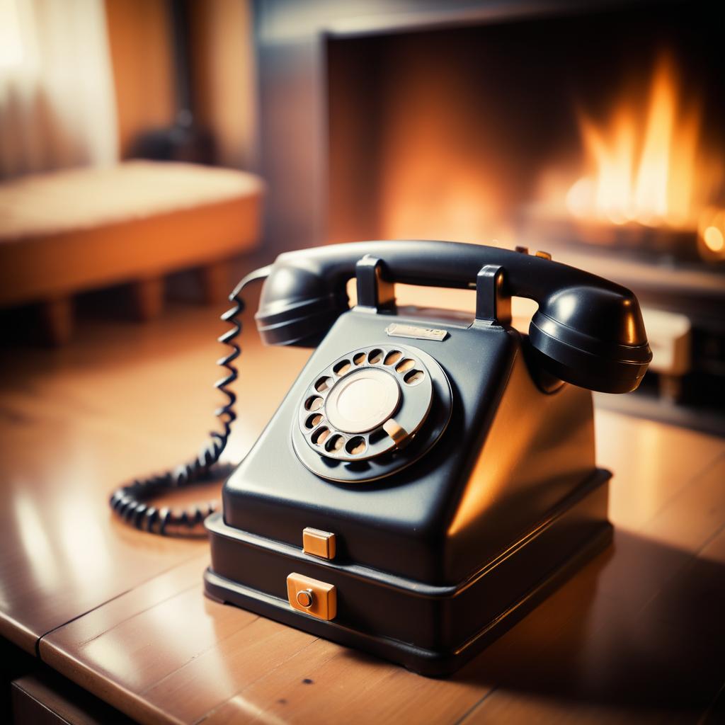 Vintage Telephone in Cozy Setting