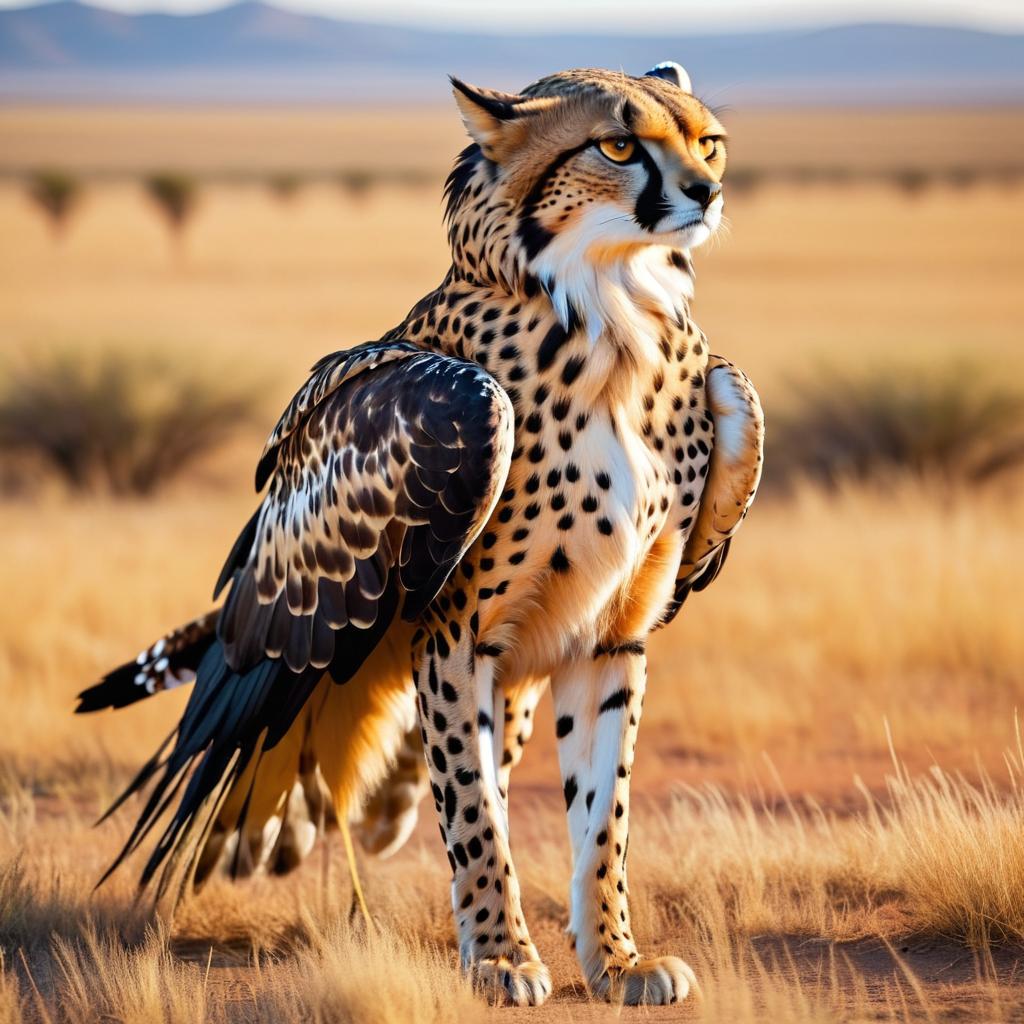 Majestic Hawk-Cheetah Hybrid in Savannah